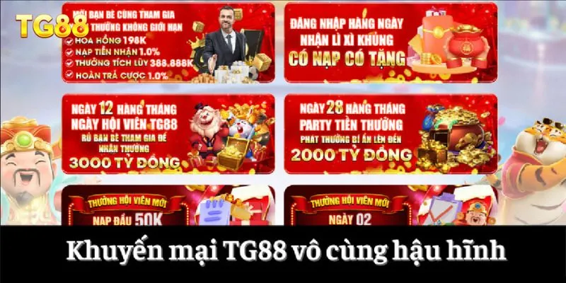 Giới Thiệu TG88 5 Khuyến mại TG88 vô cùng hậu hĩnh