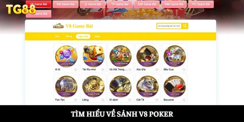 Tìm hiểu về sảnh V8 Poker