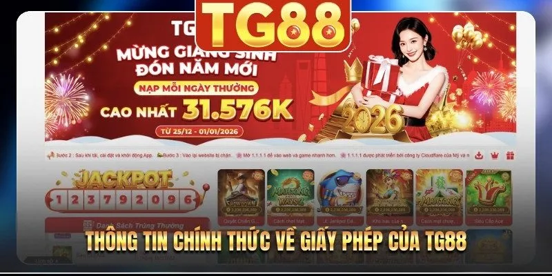 Thông tin chính thức về giấy phép của TG88